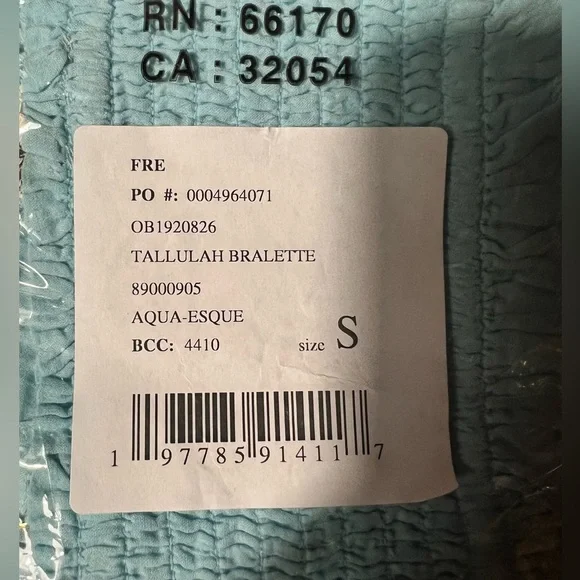 Free People Tallulah Bralette in Aqua-esque Blue Sizes Small $48 Retail NWT - Picture 11 of 12